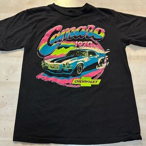 GM officials neon print 1970s vintage graphic tee